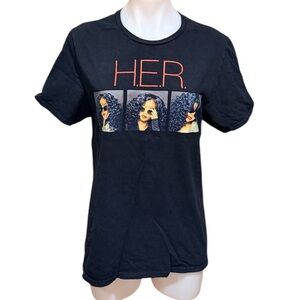 H.E.R. Black Graphic Concert Tour T-Shirt Band Tee Size M